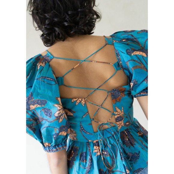 NWOT ULLA JOHNSON Carlotta Blouse in Lagoon U112 - Picture 6 of 12